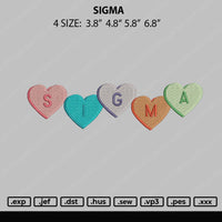 Sigma Embroidery File 4 size