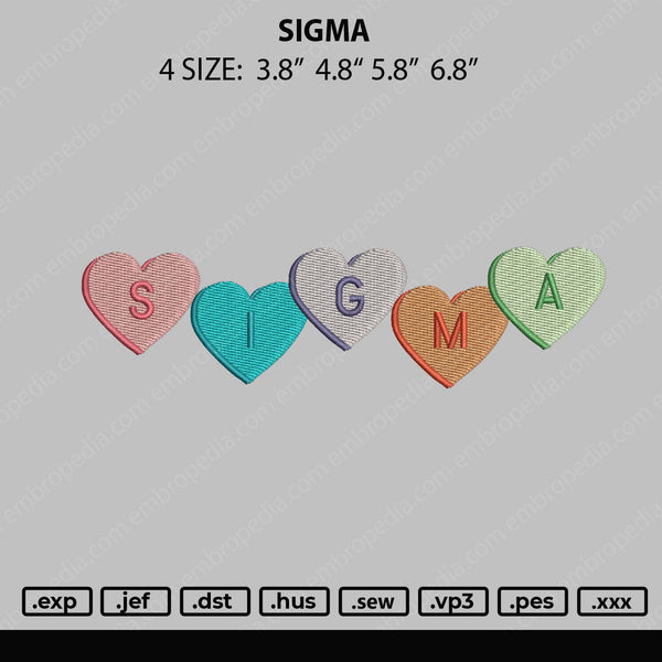 Sigma Embroidery File 4 size