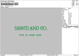 Signtext 3001 Embroidery File 6 sizes