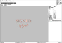 Signedtext Embroidery File 6 sizes