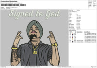 Signed To God Embroidery File 4 sizes