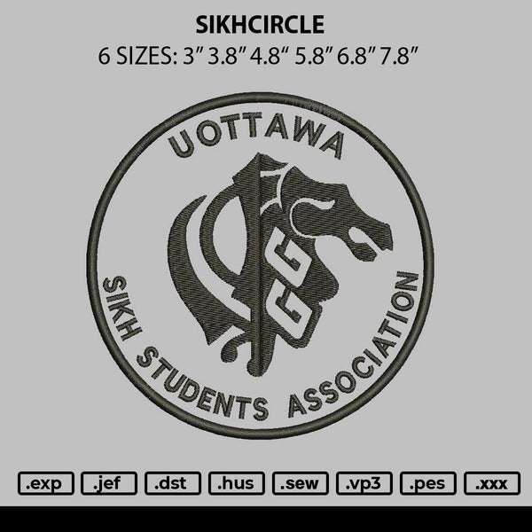 Sikhcircle Embroidery File 6 sizes