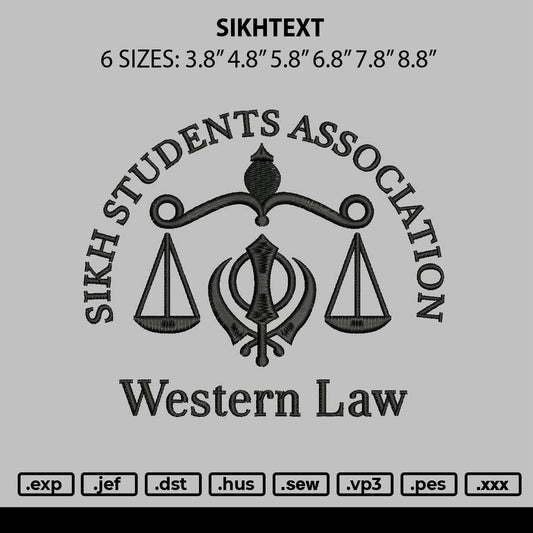 Sikhtext Embroidery File 6 sizes