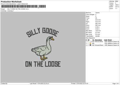 Duck Text 01 Embroider File 6 sizes