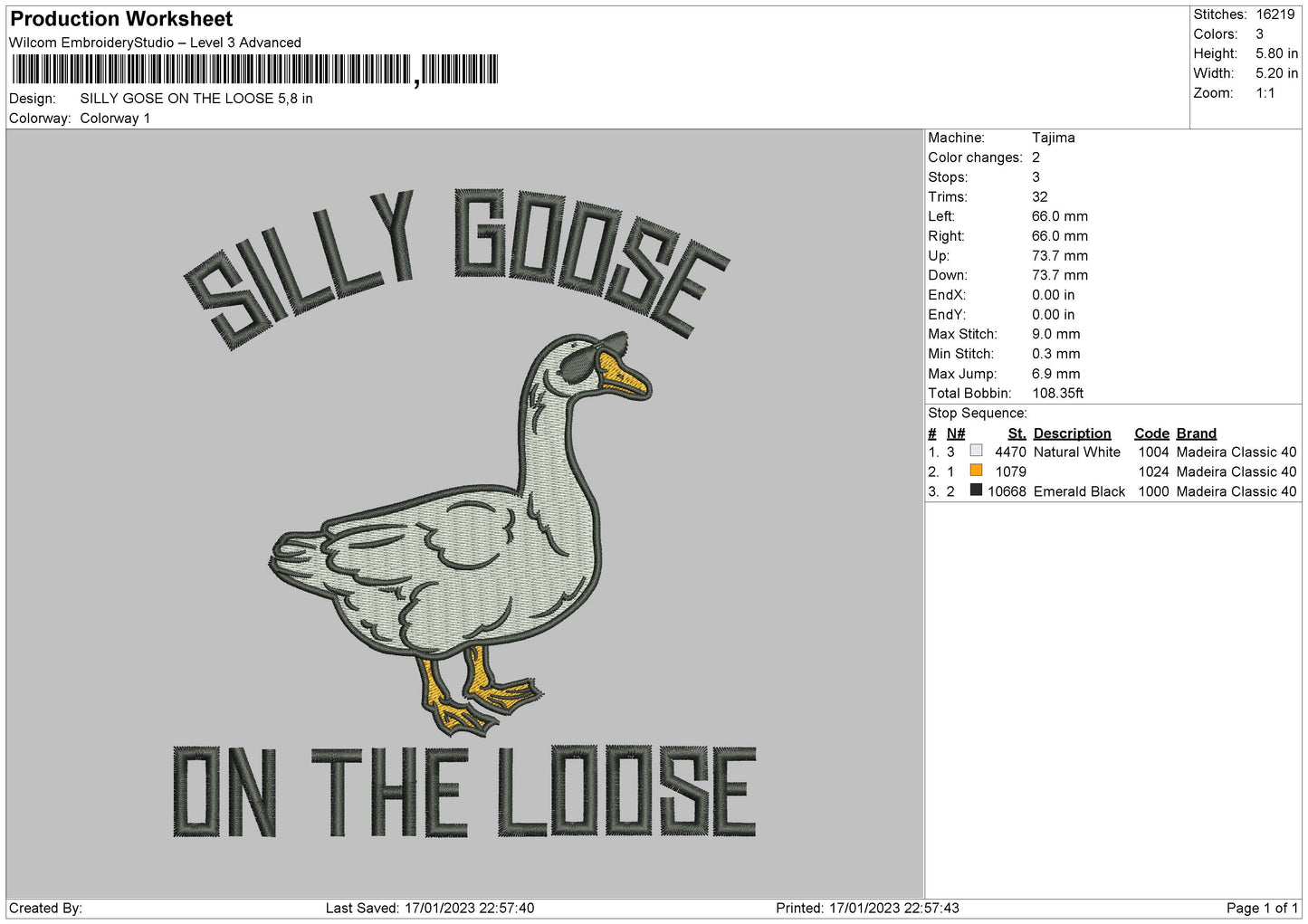 Duck Text 01 Embroider File 6 sizes