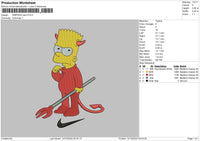 Simpson Devil Embroidery File 6 sizes