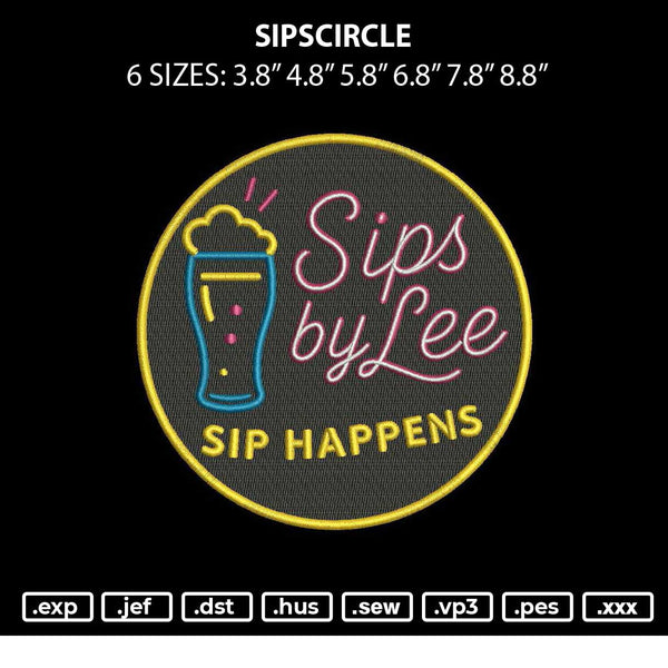 Sipscircle Embroidery File 6 sizes