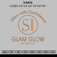 Si Back Embroidery File 6 sizes