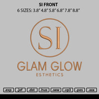 Si Front Embroidery File 6 sizes