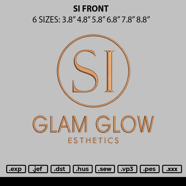 Si Front Embroidery File 6 sizes