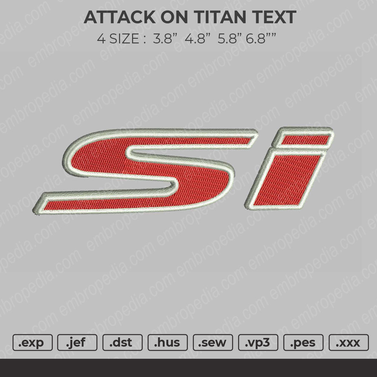 SI Logo Embroidery File 4 size