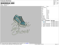 Skate Shoes Embroidery File 4 size