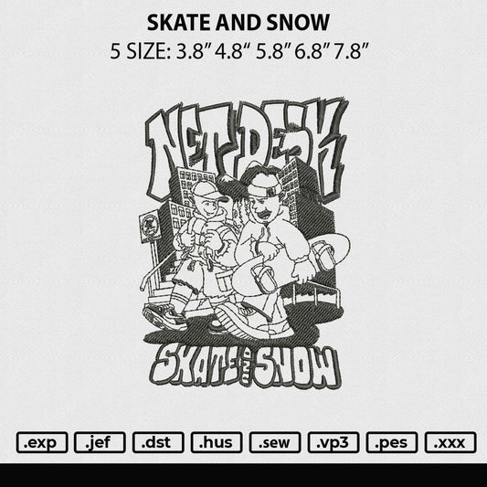 Skate And Snow Embroidery File 5 Sizes