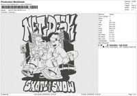 Skate And Snow Embroidery File 5 Sizes