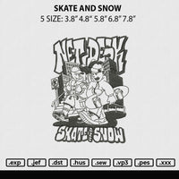 Skate And Snow Embroidery File 5 Sizes