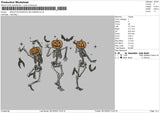 Skeleton Dancing Halloween Embroidery Fle 6 sizes