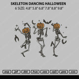 Skeleton Dancing Halloween Embroidery Fle 6 sizes