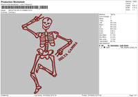 Skeleton Delta Gamma Embroidery File 6 sizes