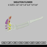 Skeleton Flower Embroidery File 6 sizes