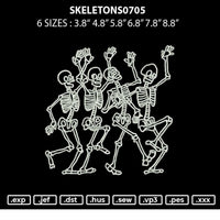 Skeletons0705 Embroidery File 6 sizes