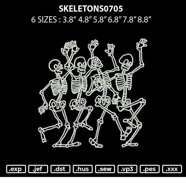 Skeletons0705 Embroidery File 6 sizes