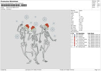 Skeleton Xmas Embroidery File 6 sizes