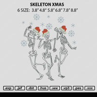 Skeleton Xmas Embroidery File 6 sizes