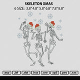 Skeleton Xmas Embroidery File 6 sizes