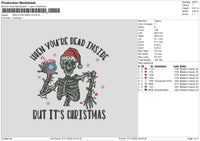 Skeleton Xmas V2 Embroidery File 6 sizes