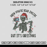 Skeleton Xmas V2 Embroidery File 6 sizes