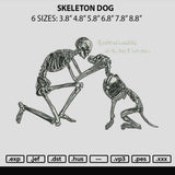 Skeleton Dog Embroidery File 6 sizes