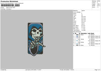 Skeletor Embroidery File 4 size