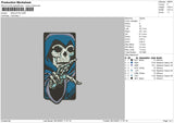 Skeletor Embroidery File 4 size