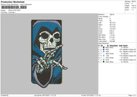 Skeletor Embroidery File 4 size