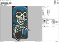 Skeletor Embroidery File 4 size