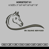 Horsetext Embroidery File 6 sizes