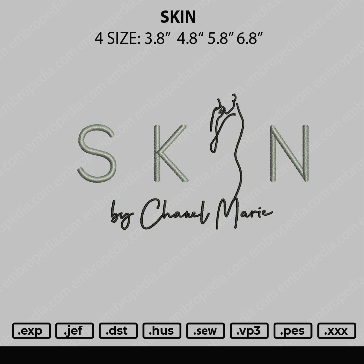 Skin Embroidery File 4 size
