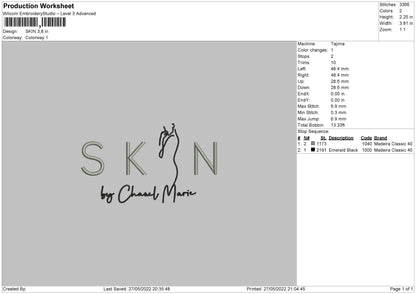 Skin Embroidery File 4 size
