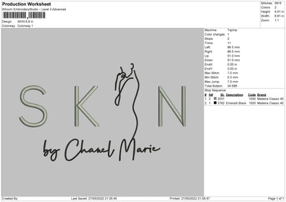 Skin Embroidery File 4 size
