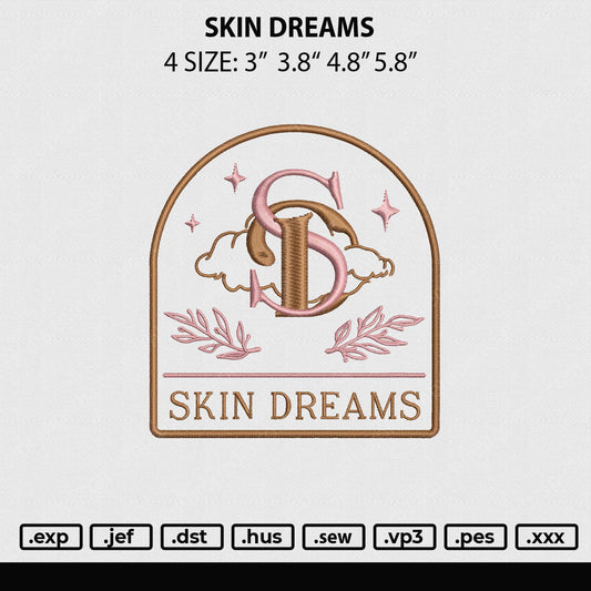 Skin Dreams Embroidery File 4 size