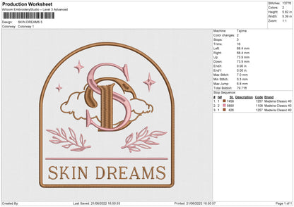 Skin Dreams Embroidery File 4 size