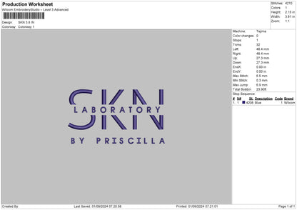 Skntext Embroidery File 6 sizes