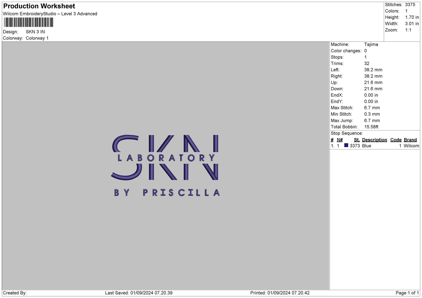 Skntext Embroidery File 6 sizes