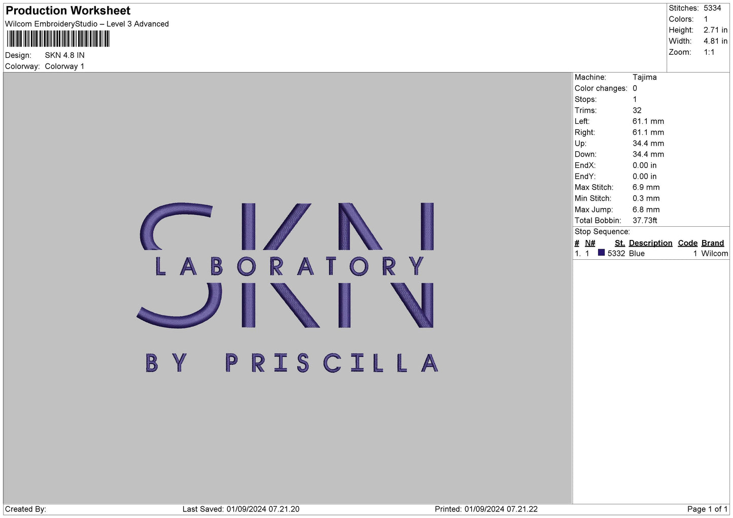 Skntext Embroidery File 6 sizes