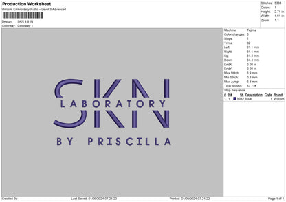 Skntext Embroidery File 6 sizes