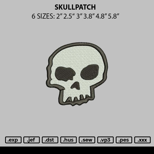 Skullpatch Embroidery File 6 sizes