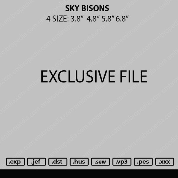 Sky Bisons Embroidery File 4 size