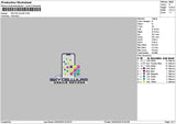 Skycellulartext Embroidery File 6 sizes