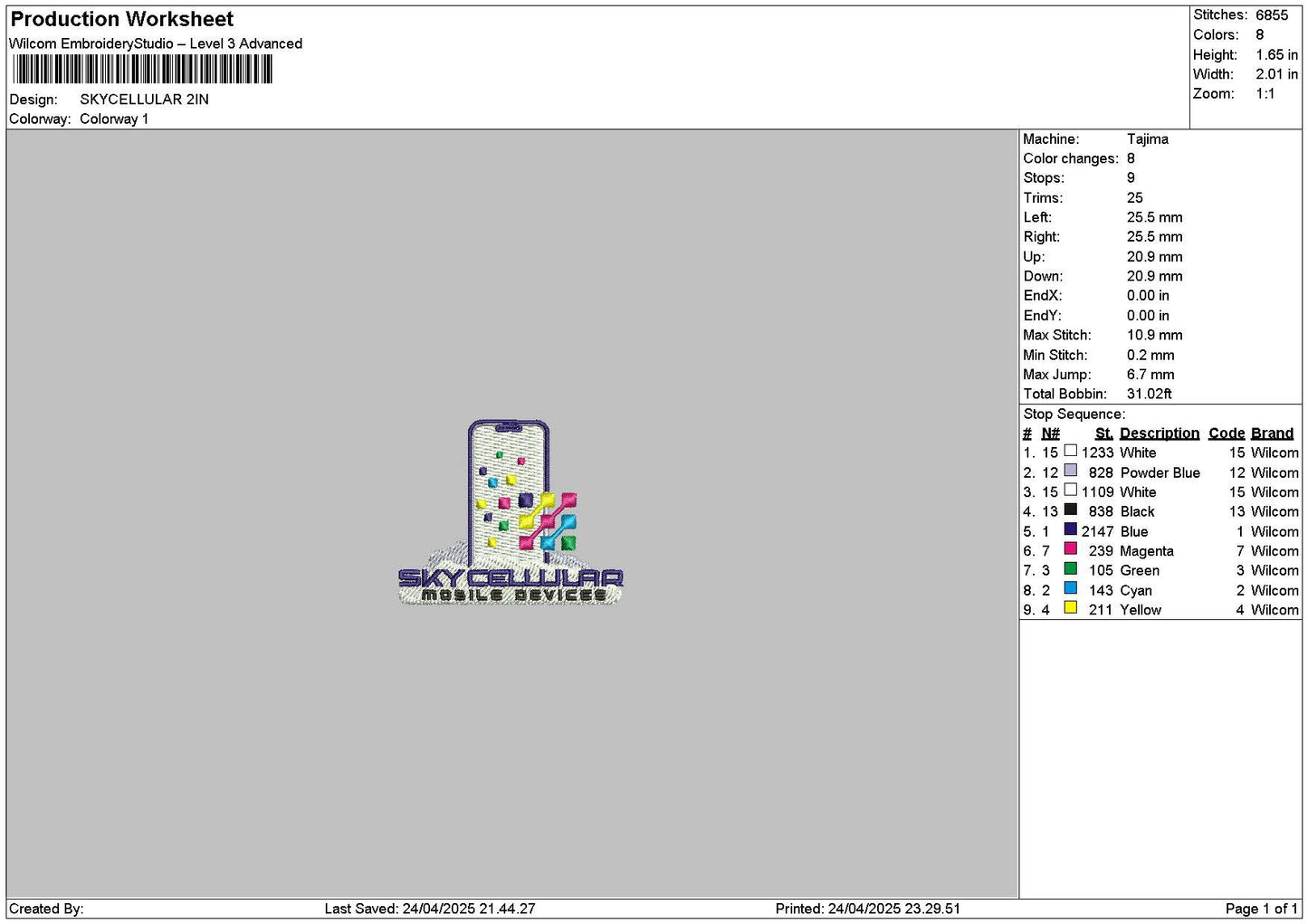 Skycellulartext Embroidery File 6 sizes