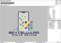 Skycellulartext Embroidery File 6 sizes